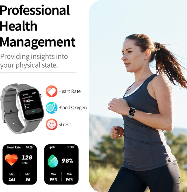 EZON 1.83" Smart Watch | Bluetooth Calling, Heart Rate | 120+ Sports Modes,S7