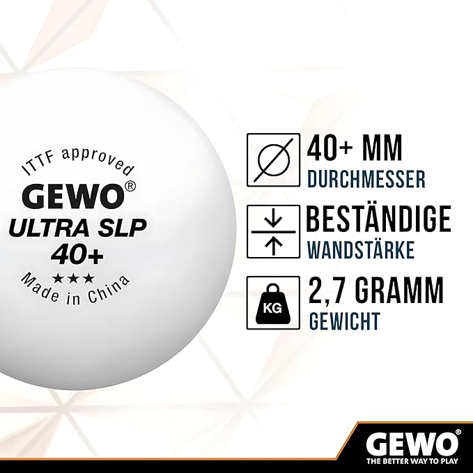 GEWO 6 Ball Seamless Maximum Round Table Tennis Ball