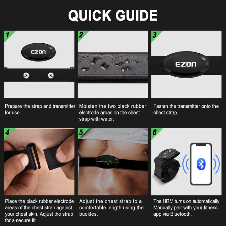 EZON C009 Pro Heart Rate Monitor | ANT+ & Bluetooth 5.1 | Waterproof | Garmin, Polar, Wahoo Compatible