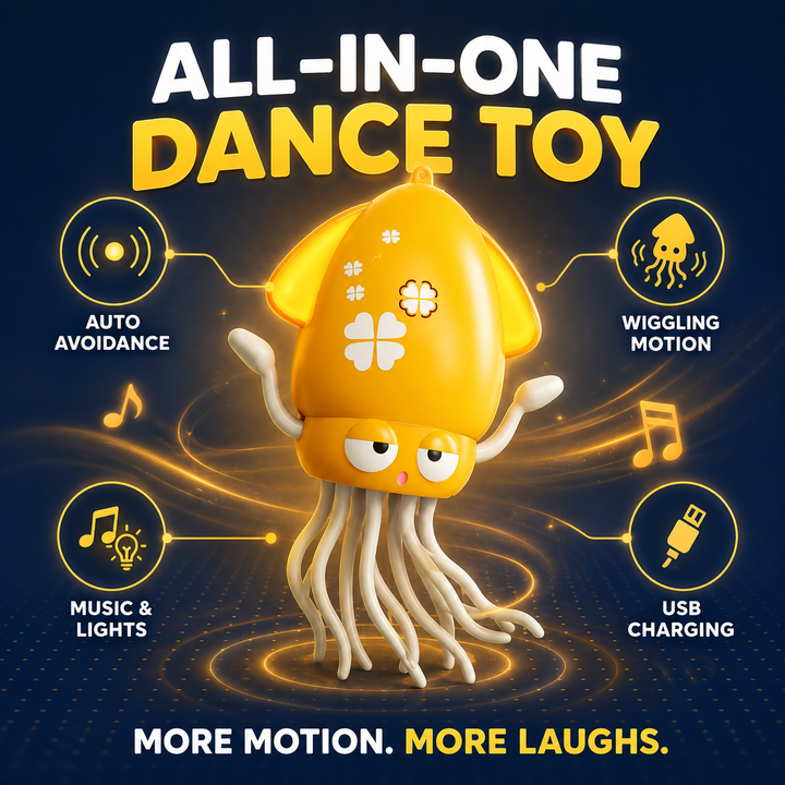 Viral Dancing Squid Toy | Auto Obstacle Avoidance Music Light Rechargeable Kids Toy