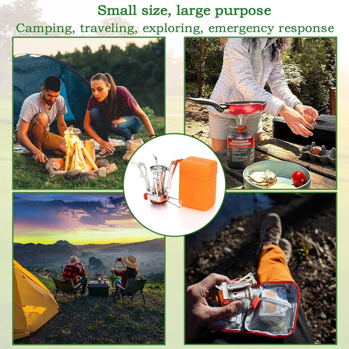 All-in-One Mini Camping Stove - Powerful Flame Portable Burner for Outdoor Camping &amp; Picnic