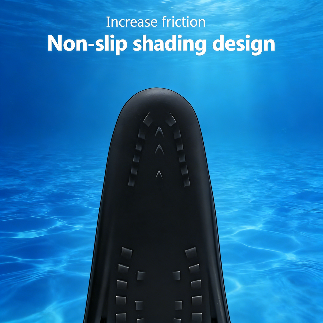 SPP Premium Short Black Swimming Flippers, Snorkeling Diving Training Fins for Adult Children F635