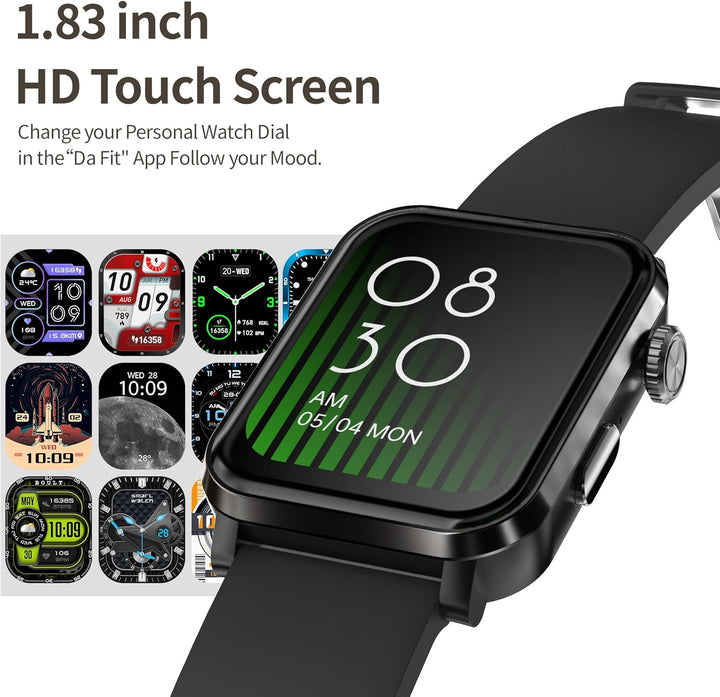 EZON 1.83" Smart Watch | Bluetooth Calling, Heart Rate | 120+ Sports Modes,S7