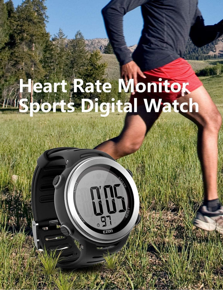 EZON T007 Heart Rate Monitor Watch | Waterproof Fitness Tracker with Stopwatch Hourly Chime