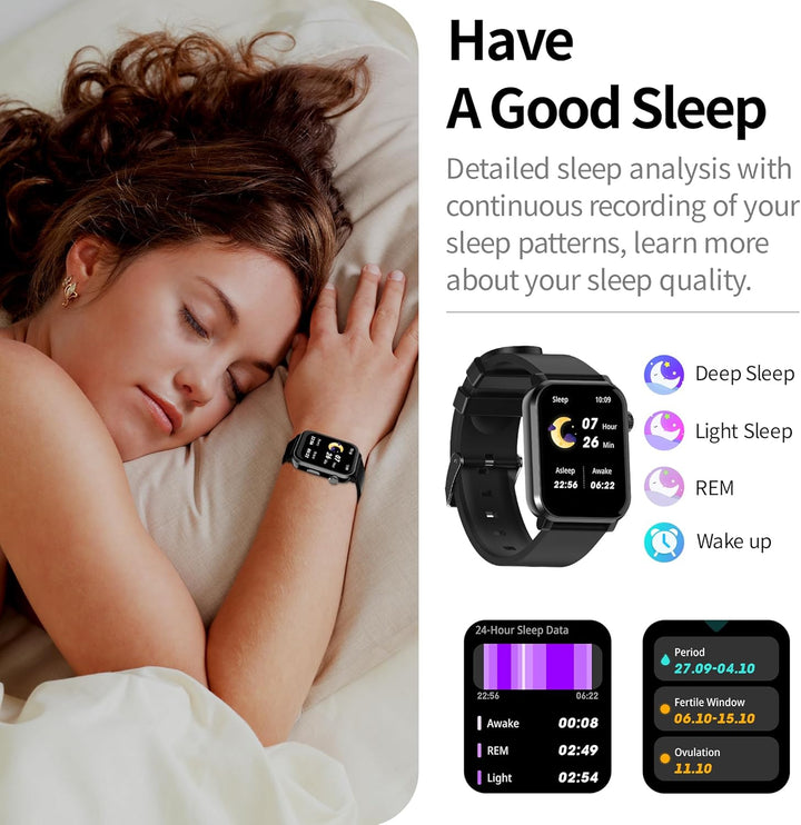 EZON 1.83" Smart Watch | Bluetooth Calling, Heart Rate | 120+ Sports Modes,S7