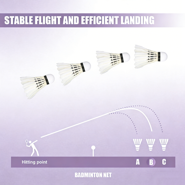 SPPHONEIX Purple Badminton Shuttlecocks Goose Feather Speed 78（Tournament LEVEL）