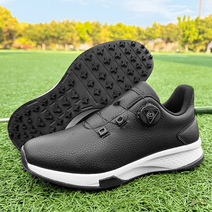KSOKGOF Universal Golf Shoes for Men and Women, Comfortable Golf Sneakers with Strong Grip, Outstanding Traction &amp; Superior Stability, Black G8001