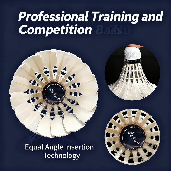 WECAN 12 PCS Blue Badminton Goose Feather Badminton Shuttlecock