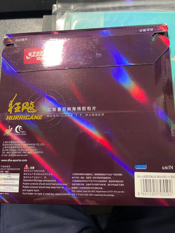 DHS Hurricane 3 Provincial team BLUE SPONGE TABLE TENNIS RUBBER