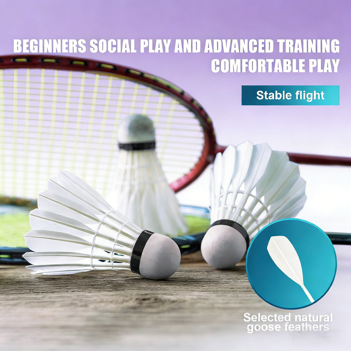 SPPHONEIX Purple Badminton Shuttlecocks Goose Feather Speed 78（Tournament LEVEL）