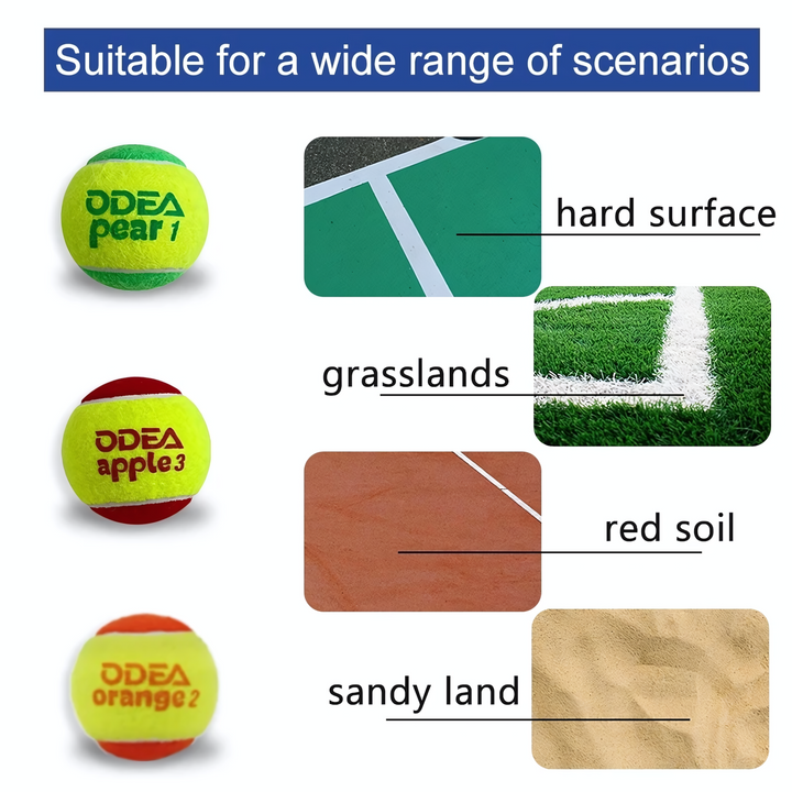 ODEA Stage 1 Green 1 PCS Children Beginners Tennis Balls Low Compression Slower Speed