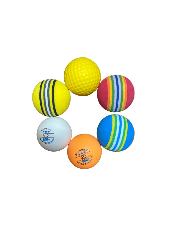 SPP Three different hardness levels of high-efficiency golf swing training balls, suitable for both indoor and outdoor use. 3PCS of various ball materials EVA ABC+ PU (random color matching at shipment)