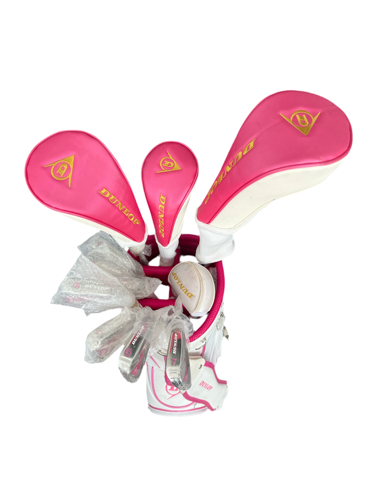 CLEARANCE SALE （The Club Cover Is Aging And Peeling）DUNLOP WOMEN'S GOLF SET TOUR PINK 517003D（3 wood, 7 iron and one push）啊
