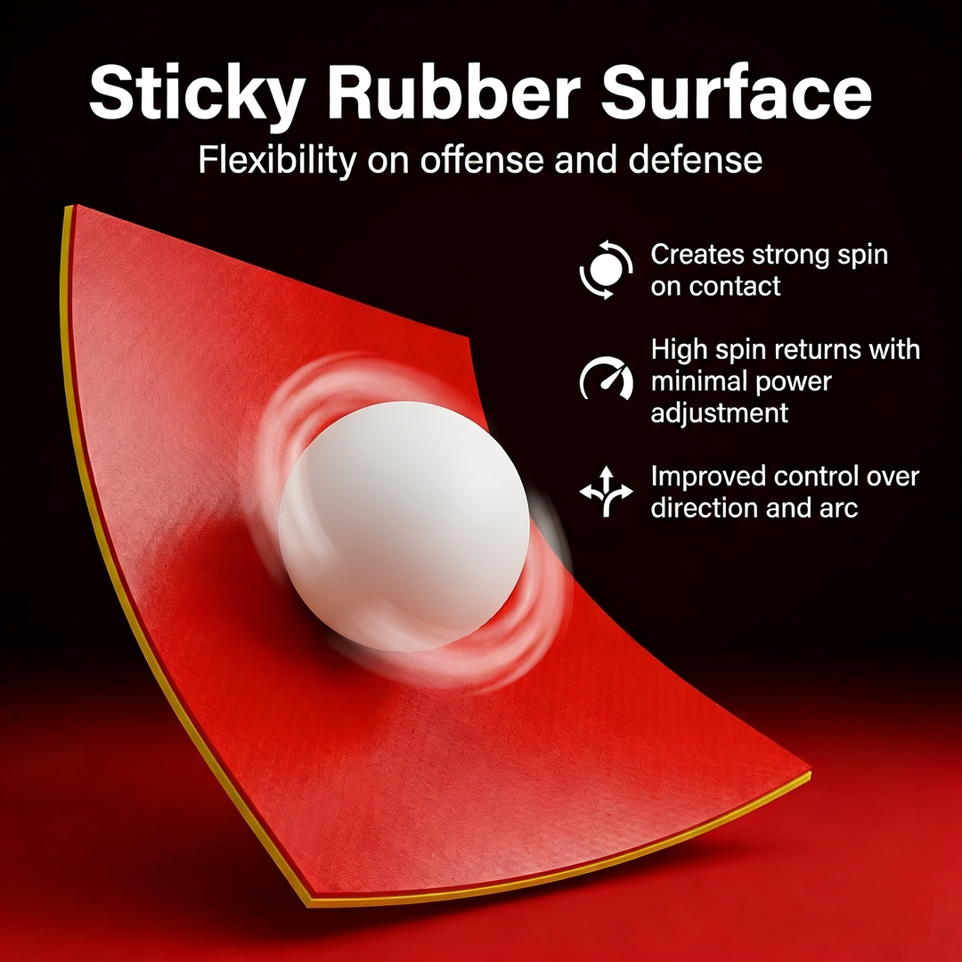 SP x SPORT SPP Universal Table Tennis Rubber PingPong Bat Replacement Rubbers Black/Red Universally Suitable for Beginners