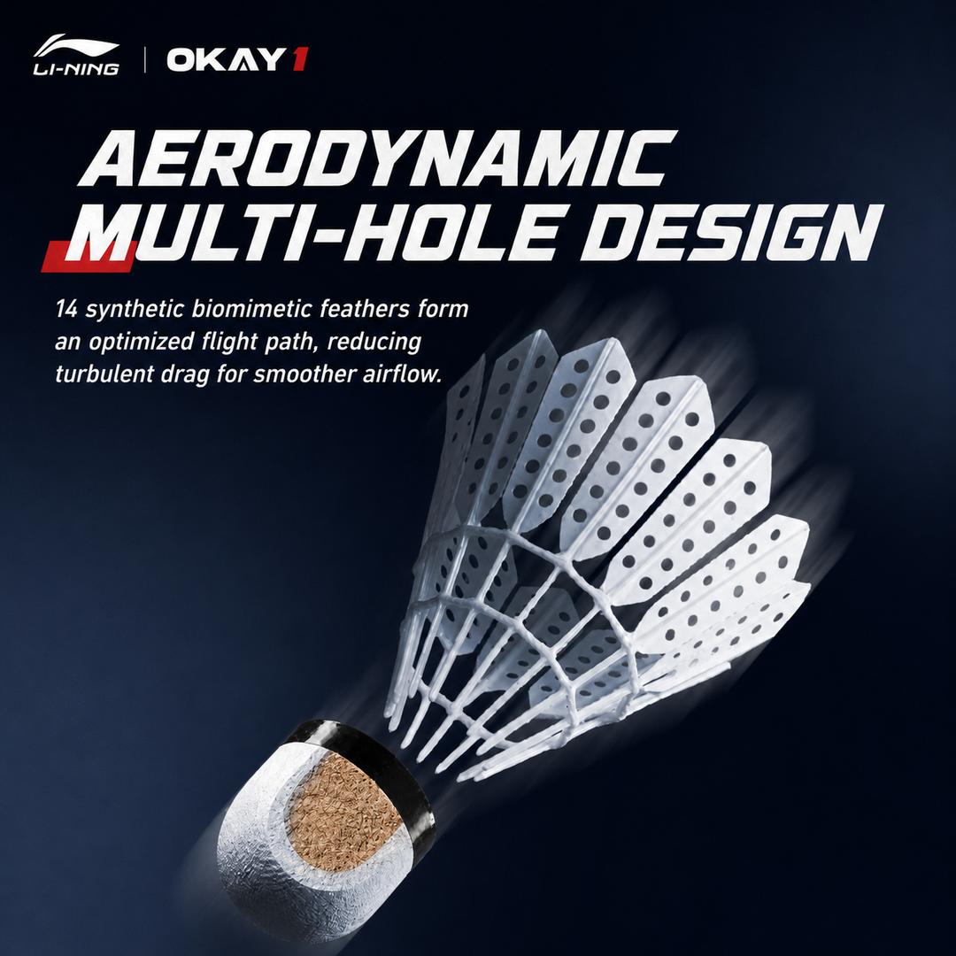 Li Ning 6PCS OKAY 1 Synthetic Badminton Shuttlecocks Super Durable Training Shuttlecocks