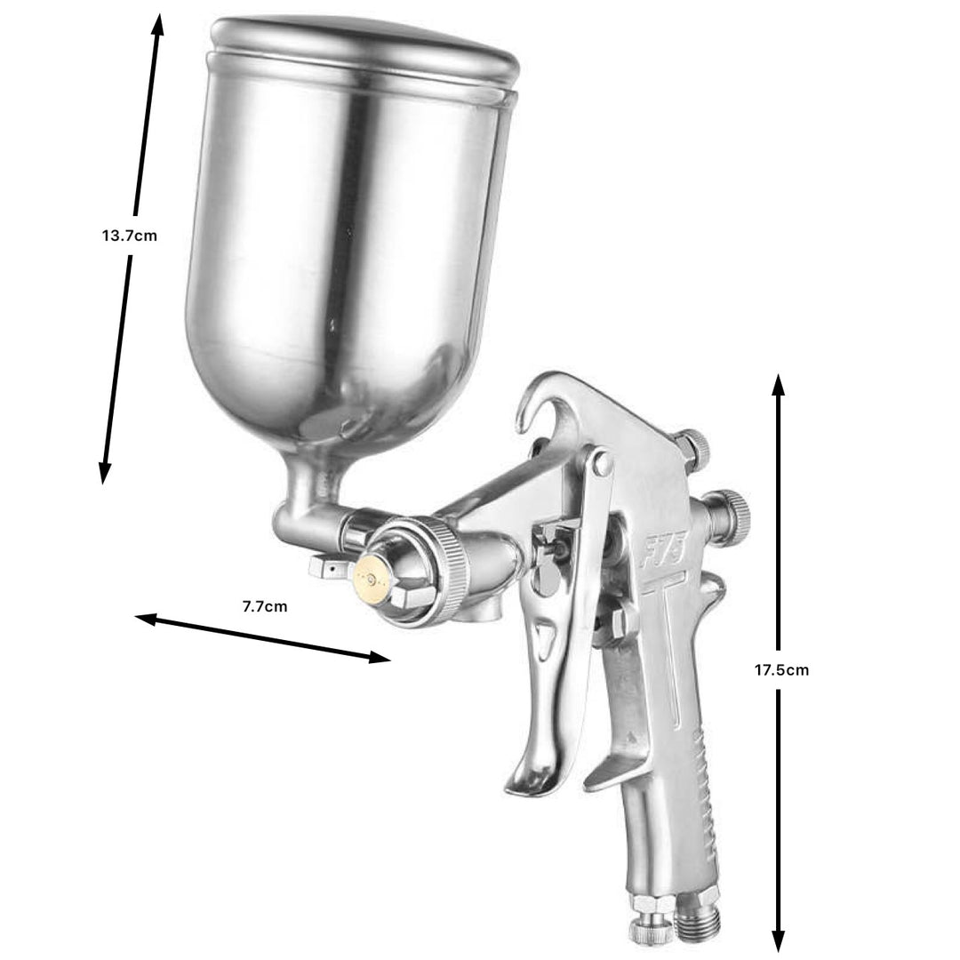Pneumatic Paint Spray Gun – 400ml Top Cup, High Atomization, Model F75G