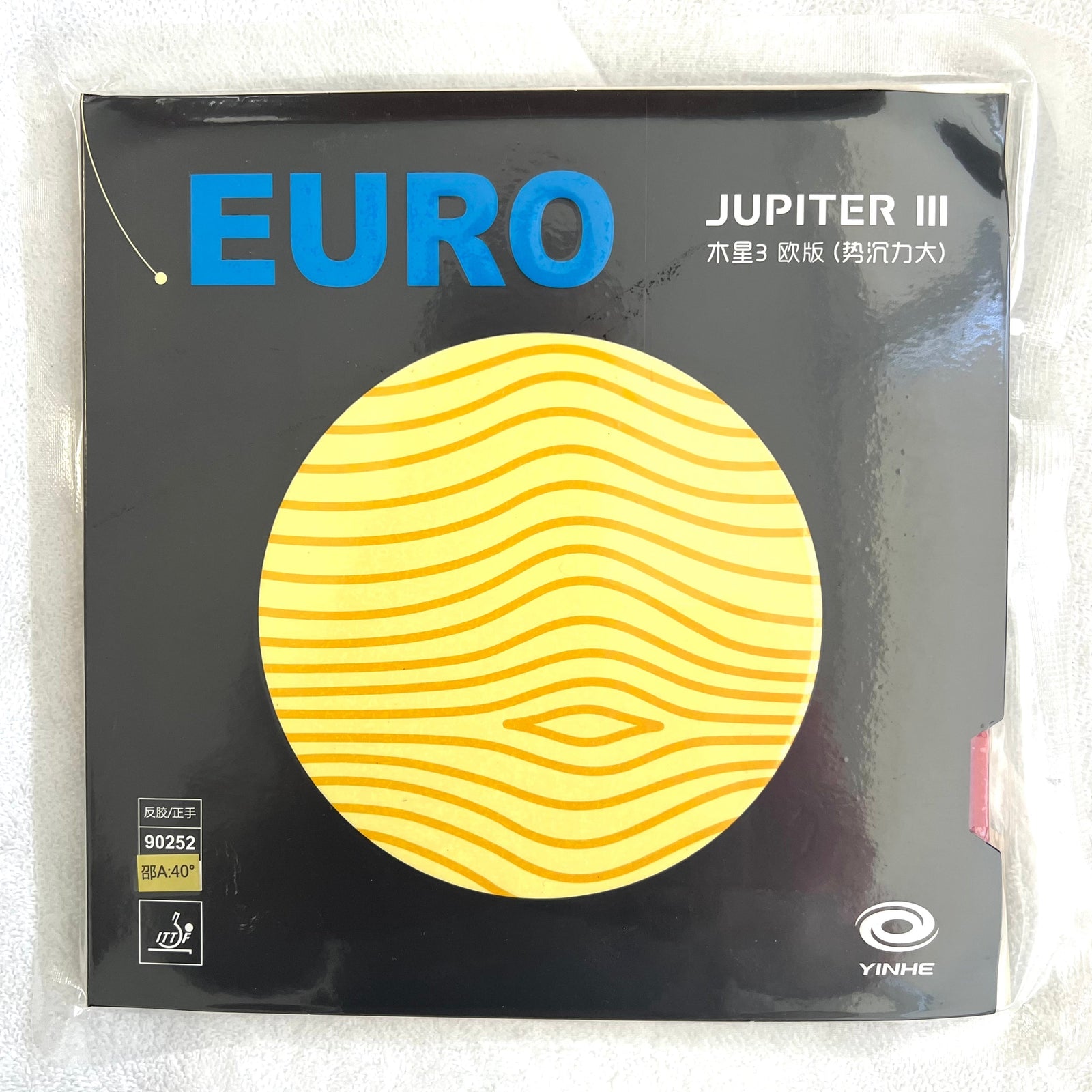YINHE EURO Jupiter 3 Table Tennis Rubber Suitable for Forehand and Backhand(90252) - Black product image - YINHE table