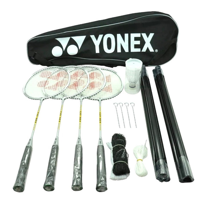 YONEX 4-Player Badminton Set 4Racket/Shuttlecocks/Net/Poles/Bag