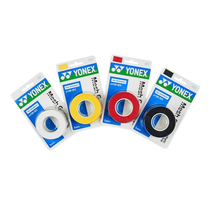 YONEX AC138-3EX Mesh Grap(3 wraps)Perforated Surface and High Absorbency  Grip Tape