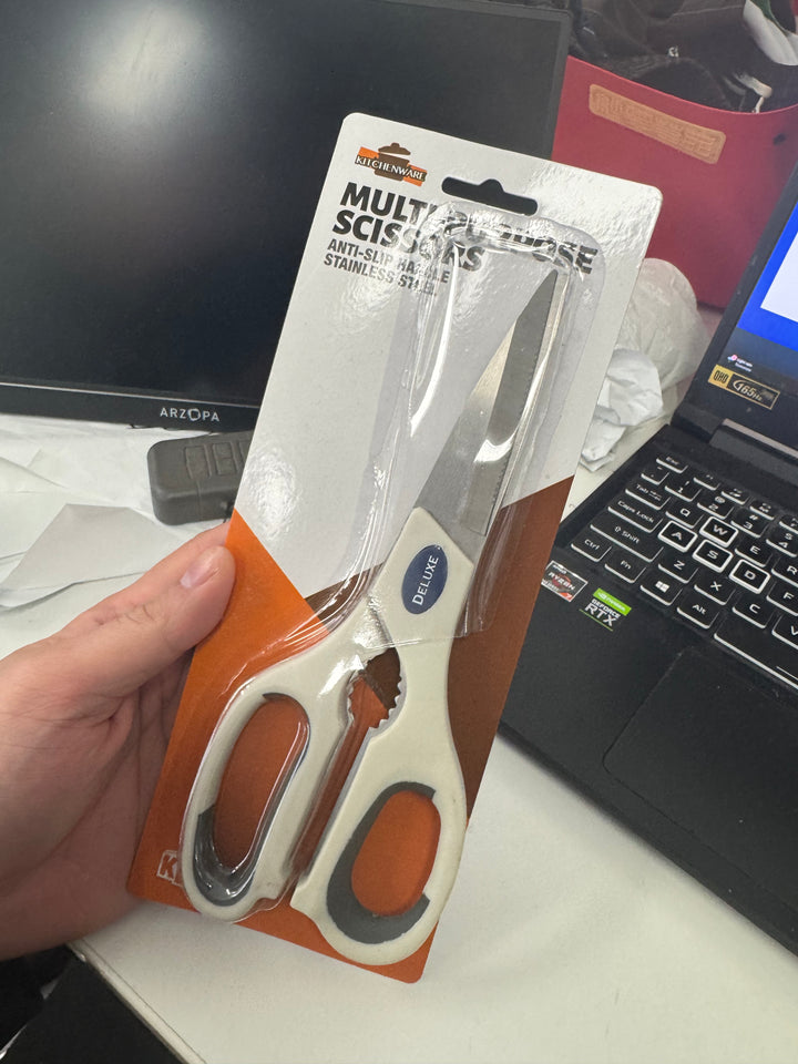 Multi-Purpose Stainless Steel Scissors – Heavy-Duty, Soft Handle, Home Kitchen Use