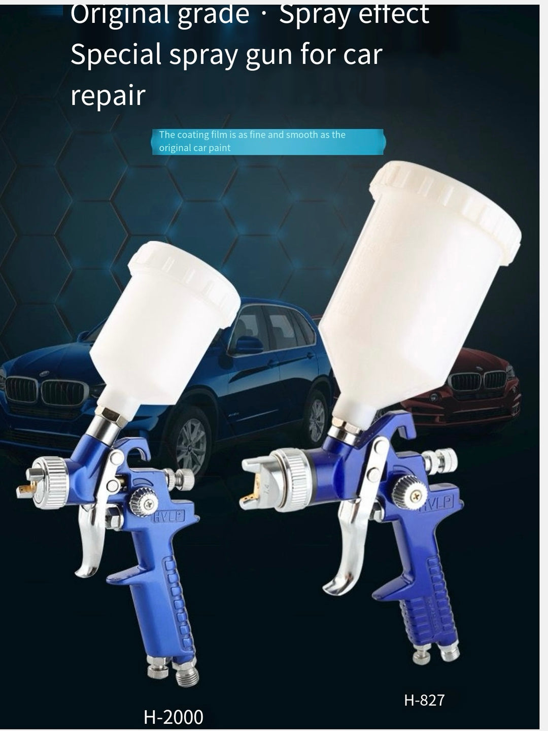 Gravity Paint Spray Gun – 100ml Aluminum Tank, Non-Drip Design, Model H2000