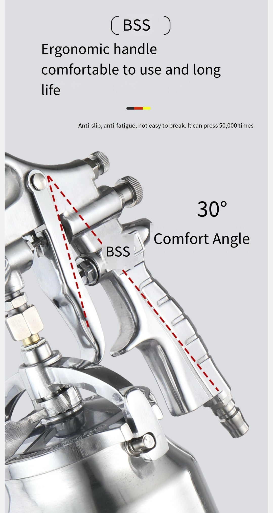 Handheld Pneumatic Paint Spray Gun – 2.0mm Nozzle, Suction Type, Model PQ 2