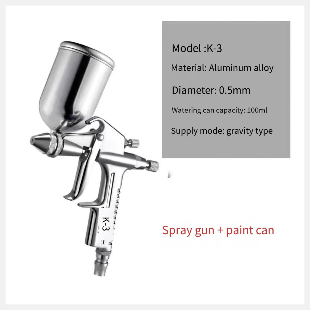 Mini Air Spray Gun – Aluminum, 0.5mm Nozzle, 125ml, Car Paint Repair, Model K3