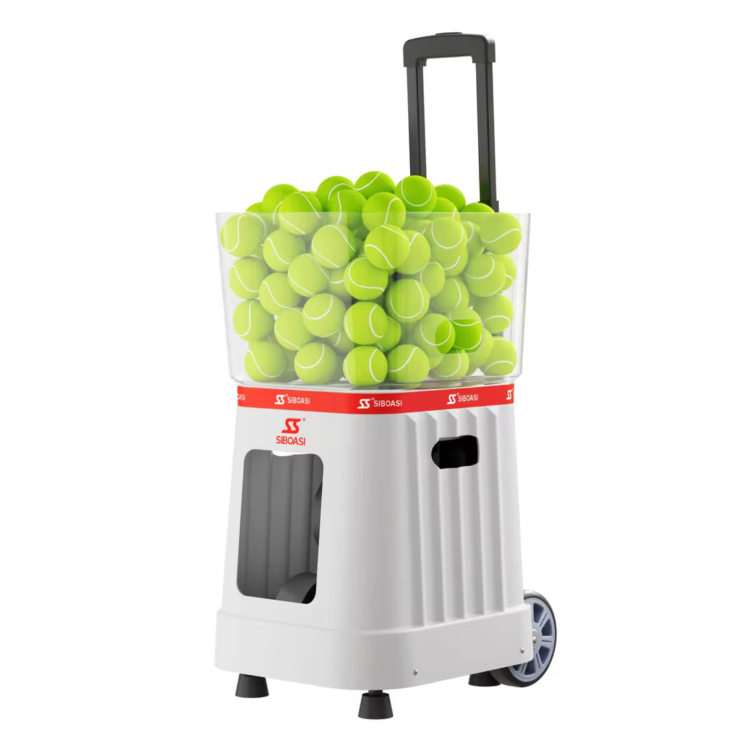 SIBOASI Portable Tennis Ball Machine Intelligent Voice Control with Remote Rubber Ball Thrower T7Pro