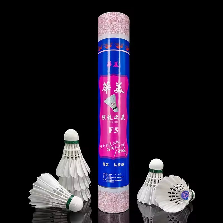 HUAMEI 12 PCS F5 Good Quality Duck Feather Badminton Shuttlecock