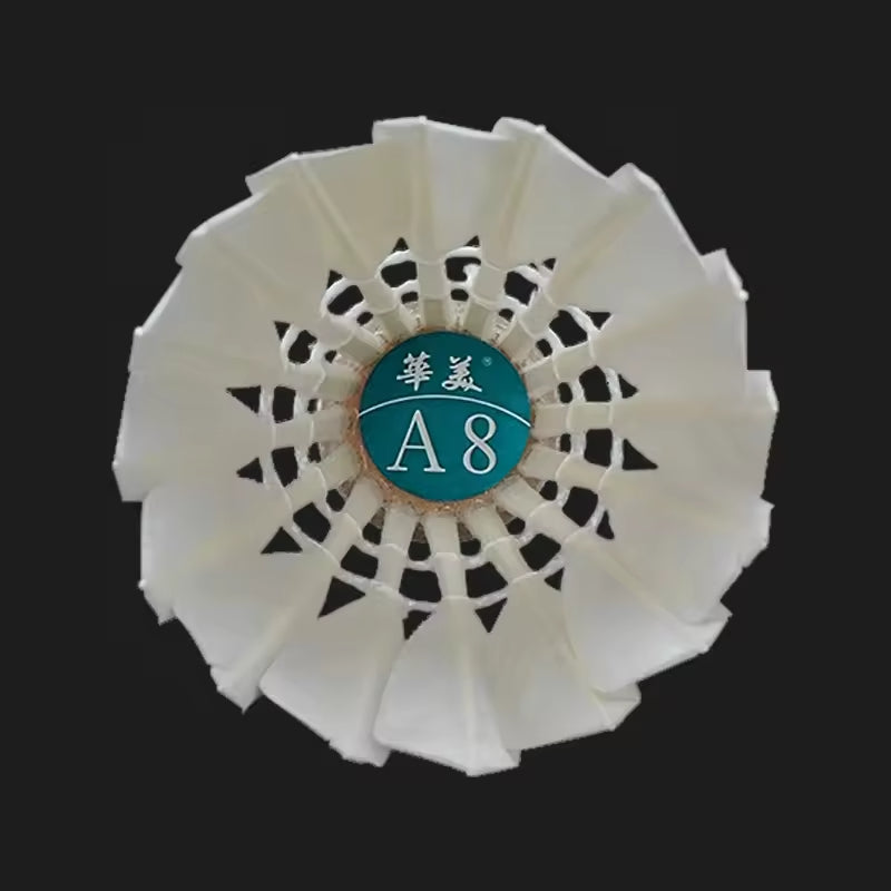 HUAMEI 12 PCS A8 Goose Feather Badminton Shuttlecock