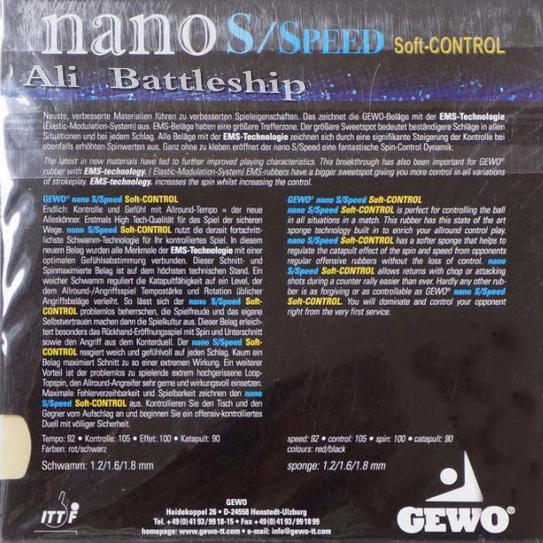 GEWO Nano S Speed Control Table Tennis Rubber