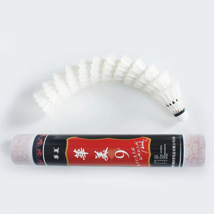 HUAMEI 12 PCS No.9 High Quality Goose Feather Badminton Shuttlecock