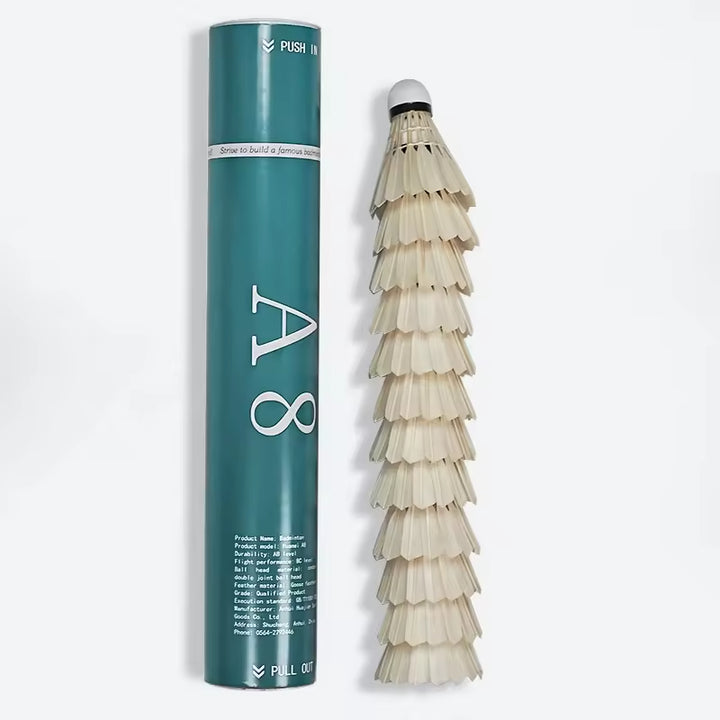 HUAMEI 12 PCS A8 Goose Feather Badminton Shuttlecock