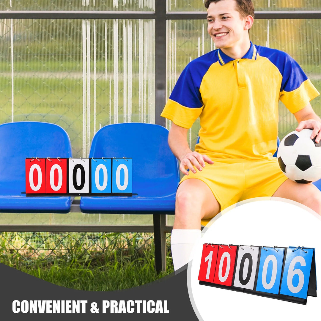 SPP 5-Digit Portable Sports Scoreboard Clear Printing for Basketball Tennis Football Games