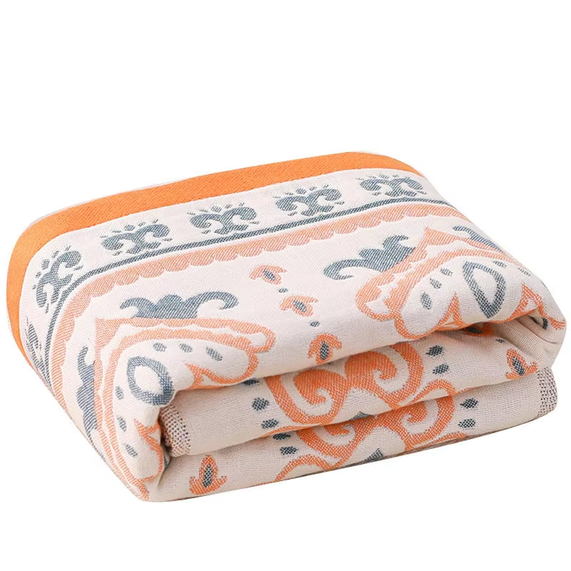 Cotton Gauze Bath Towel – 4-Layer Cotton, Soft, Absorbent, Breathable, Quick-Dry, Lint-Free for Adults