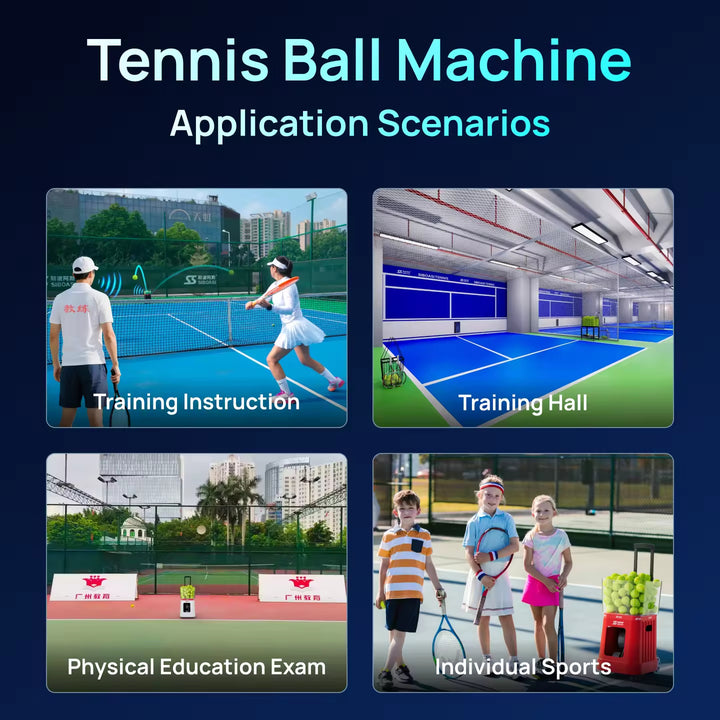 SIBOASI Portable Tennis Ball Machine Intelligent Voice Control with Remote Rubber Ball Thrower T7Pro