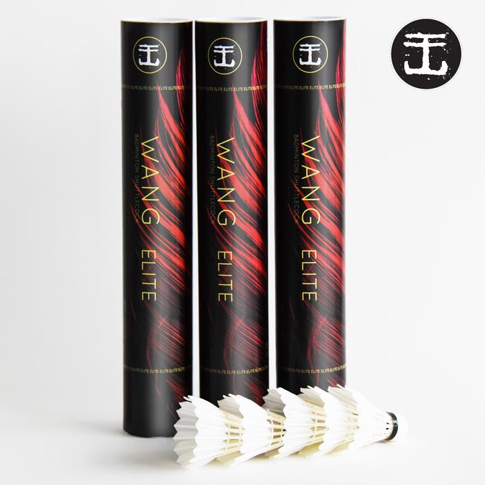 WONG 12 PCS ELITE Badminton Goose Feather Badminton Shuttlecock product image - WONG Badminton Shuttlecock