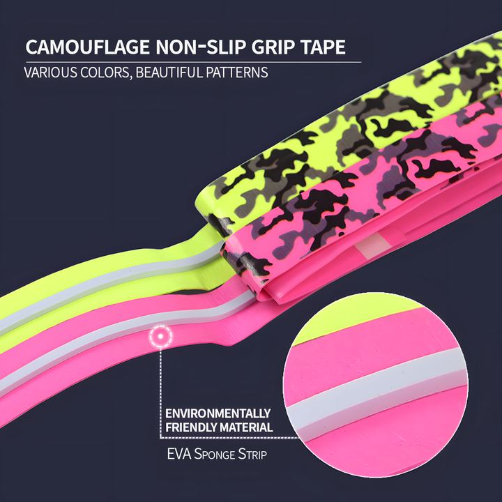 SPP Camouflage Memory Keel Racket Grip Anti Slip Super Absorbent Tennis, Badminton, Pickleball Overgrip Grip