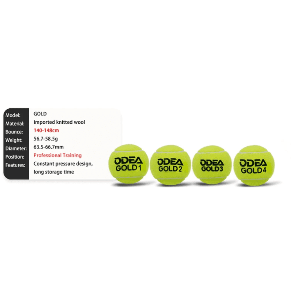 ODEA Gold Training Tennis Balls  (Rebound 140-148CM ITF) 60 Pcs