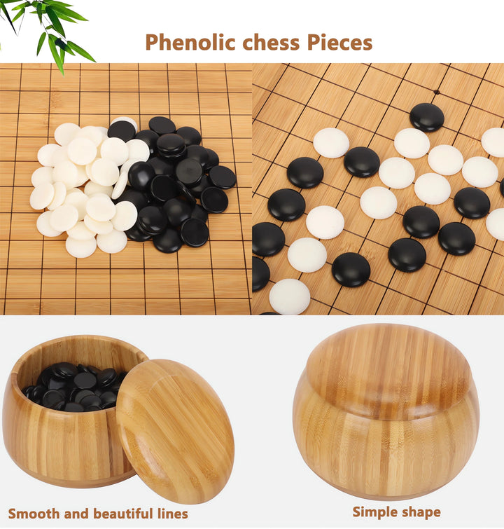 Chinese Weiqi Go Game Set WOOD Board