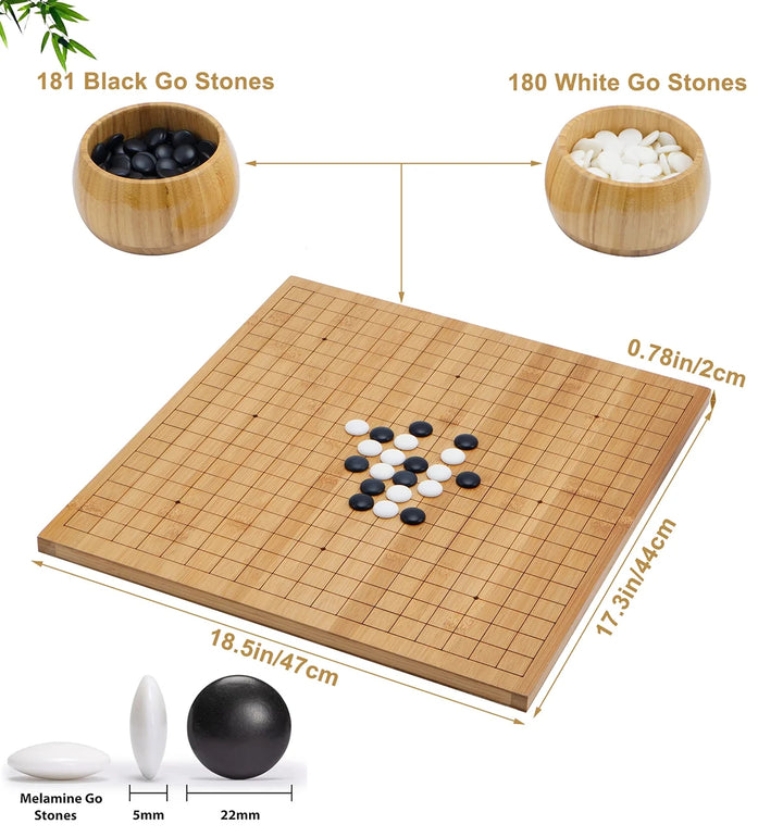 Chinese Weiqi Go Game Set WOOD Board