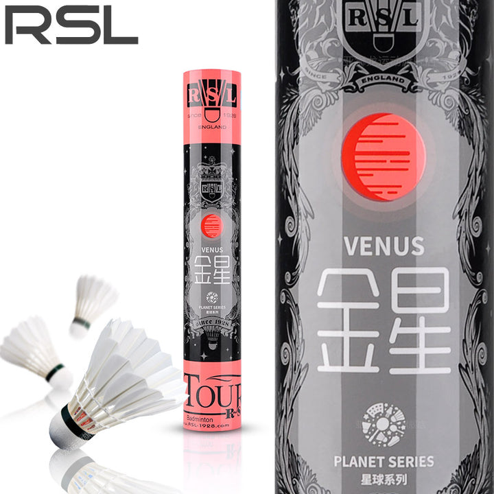 RSL 12 PCS Venus Badminton Goose Feather Badminton Shuttlecock