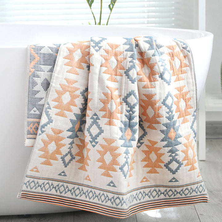 Cotton Gauze Bath Towel – 4-Layer Cotton, Absorbent, Quick-Dry, Large Size for Men & Women