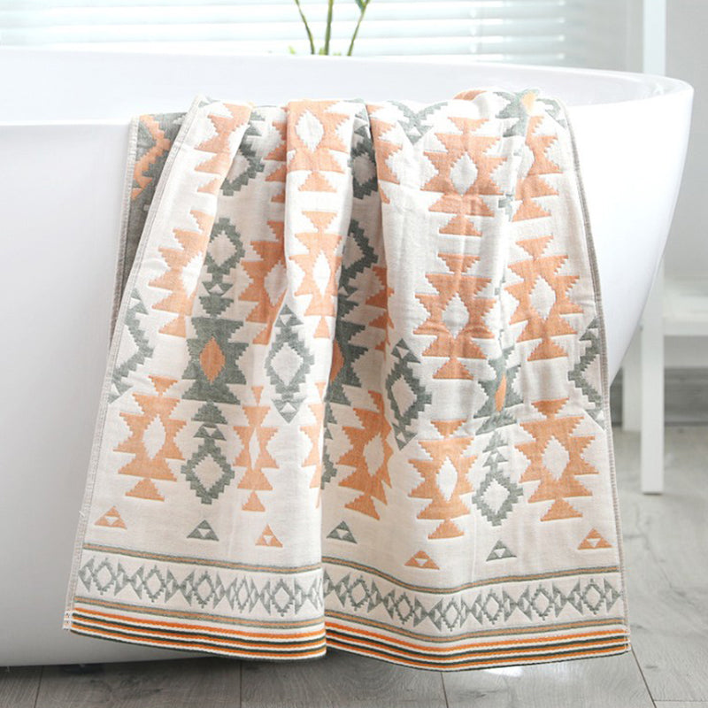 Cotton Gauze Bath Towel – 4-Layer Cotton, Absorbent, Quick-Dry, Large Size for Men & Women