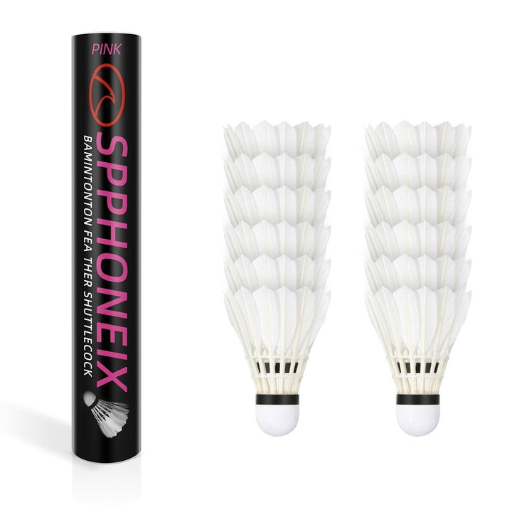 SPPHONEIX Pink Badminton Shuttlecocks  Goose Feather（King Durability）