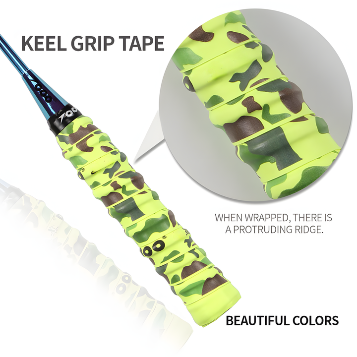 SPP Camouflage Memory Keel Racket Grip Anti Slip Super Absorbent Tennis, Badminton, Pickleball Overgrip Grip