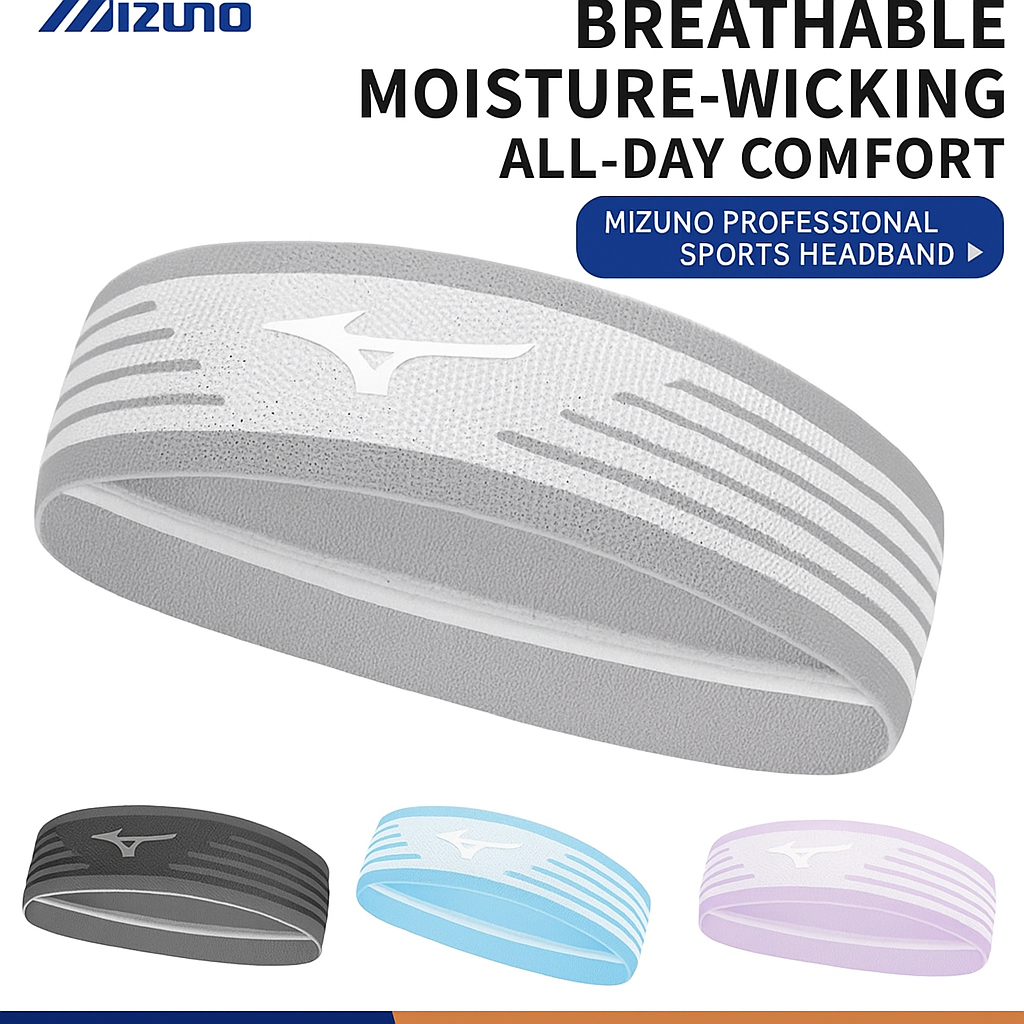 Mizuno Sports Hair Band - Antiperspirant Band, Running Sweat Dissipation Headband