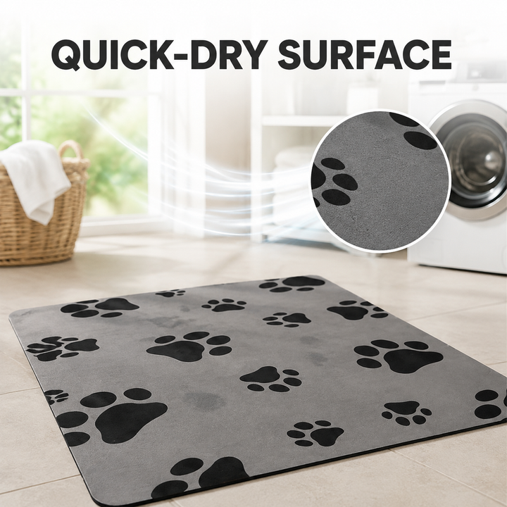 Pet Feeding Mat for Dog Cat, 80x50cm Non‑Slip Quick Dry Pet Food Water Bowl Mat, Waterproof Easy Wipe Clean Pet Placemat
