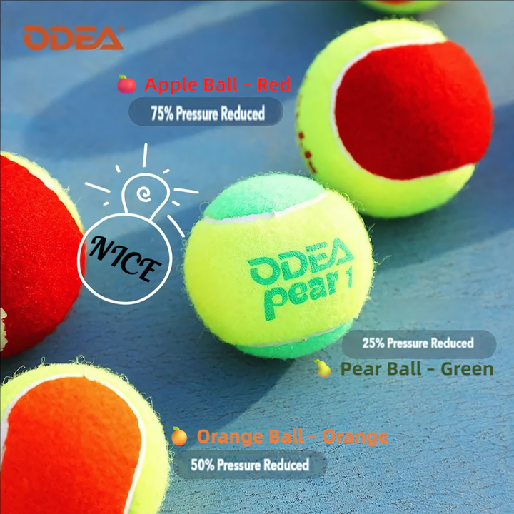 ODEA Stage 3 RED 48 PCS Children Beginners Tennis Balls Low Compression Slower Speed