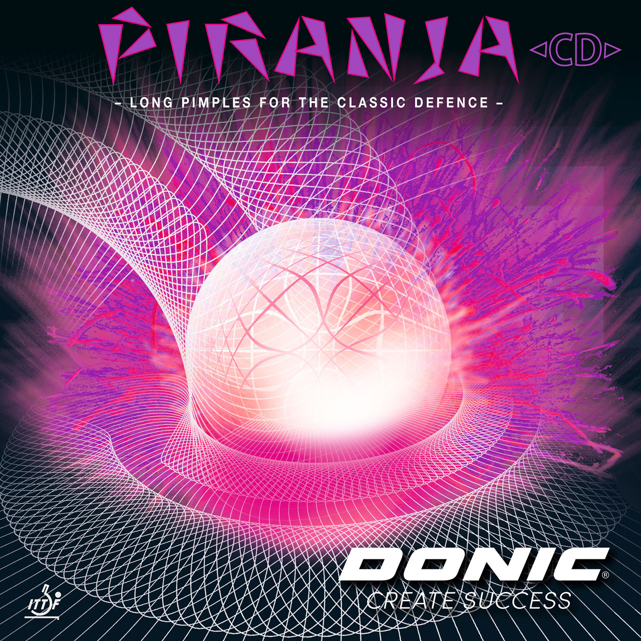 DONIC Piranja CD Table Tennis Rubber Long Pimples - Black product image - Donic table tennis rubber